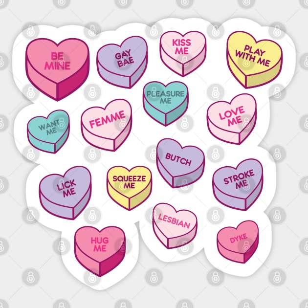 Lesbian Candy Hearts Sticker by Hixon House